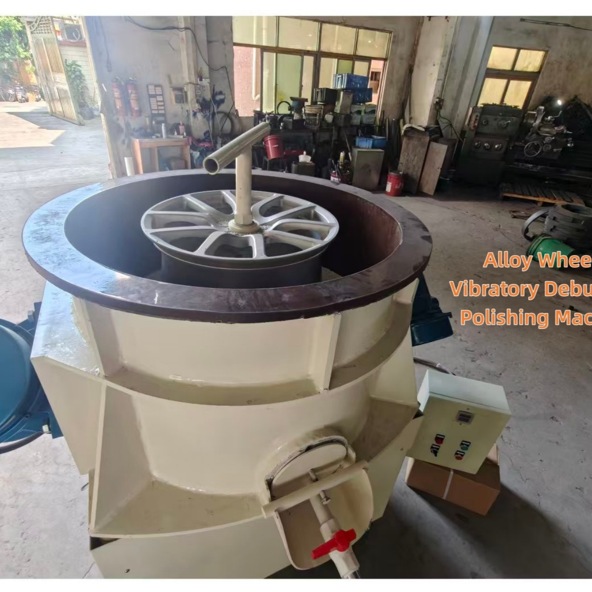 VP Series Aluminum Alloy Wheel Vibratory Polishing Machine 14-32 Inch Forged Cast Wheel Refurbishment Polisher